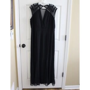 NW Nightway Women's Size 14 Black Mesh Cut Out‎ Mermaid Gown Dress